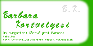 barbara kortvelyesi business card